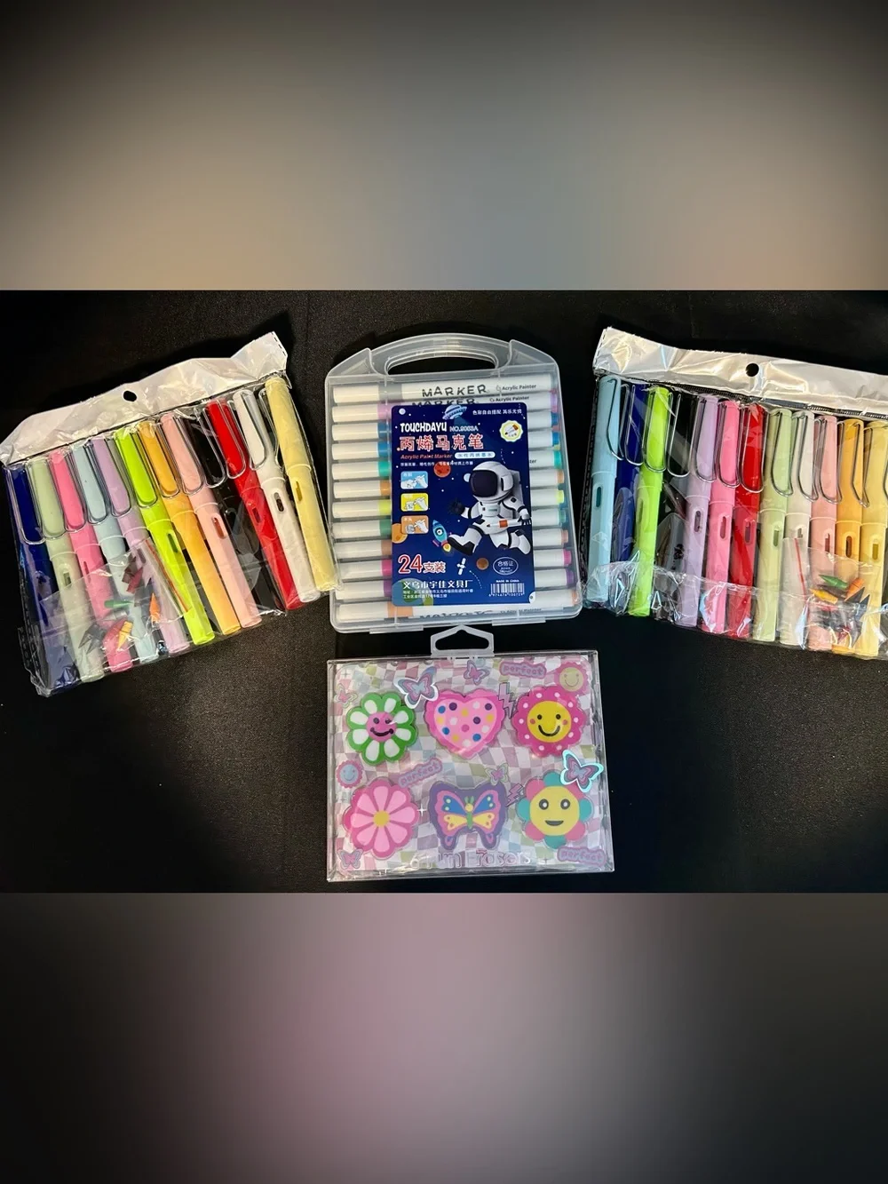 24-Color Acrylic Paint Marker Set - White Pens